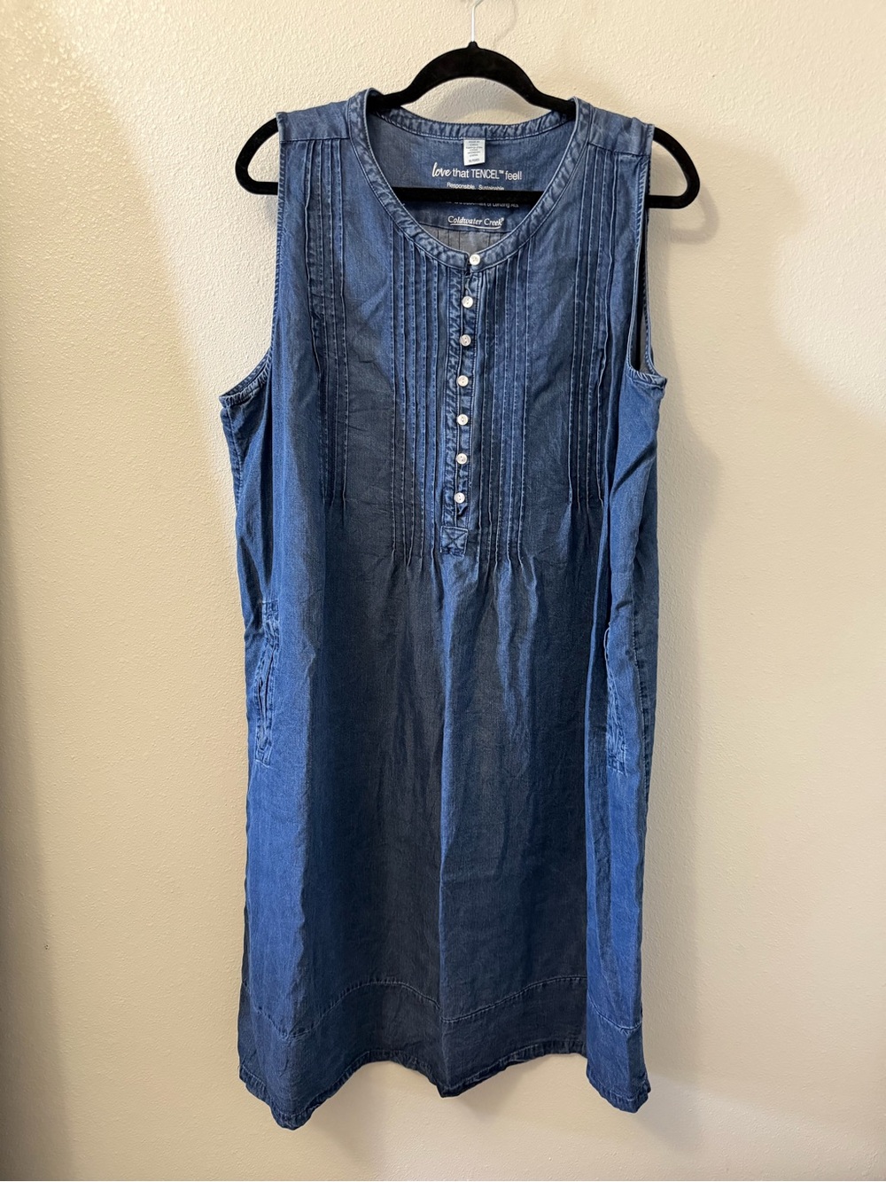 Coldwater Creek Sleeveless Chambray Tunic - Denim Blue